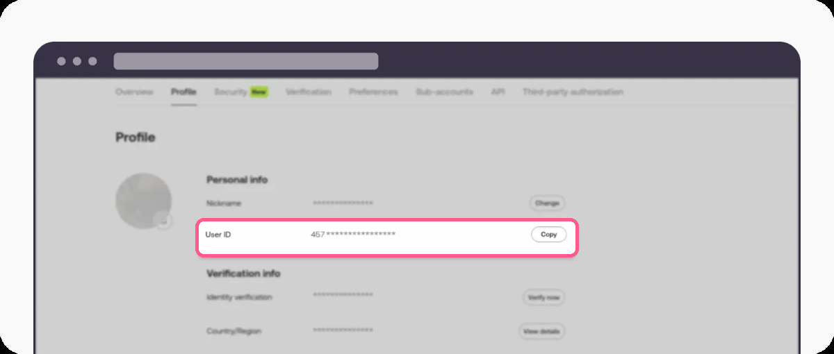 OKX — 2. Tu UID es el número que aparece junto a tu apodo o email en el resumen de la cuenta — cópialo.